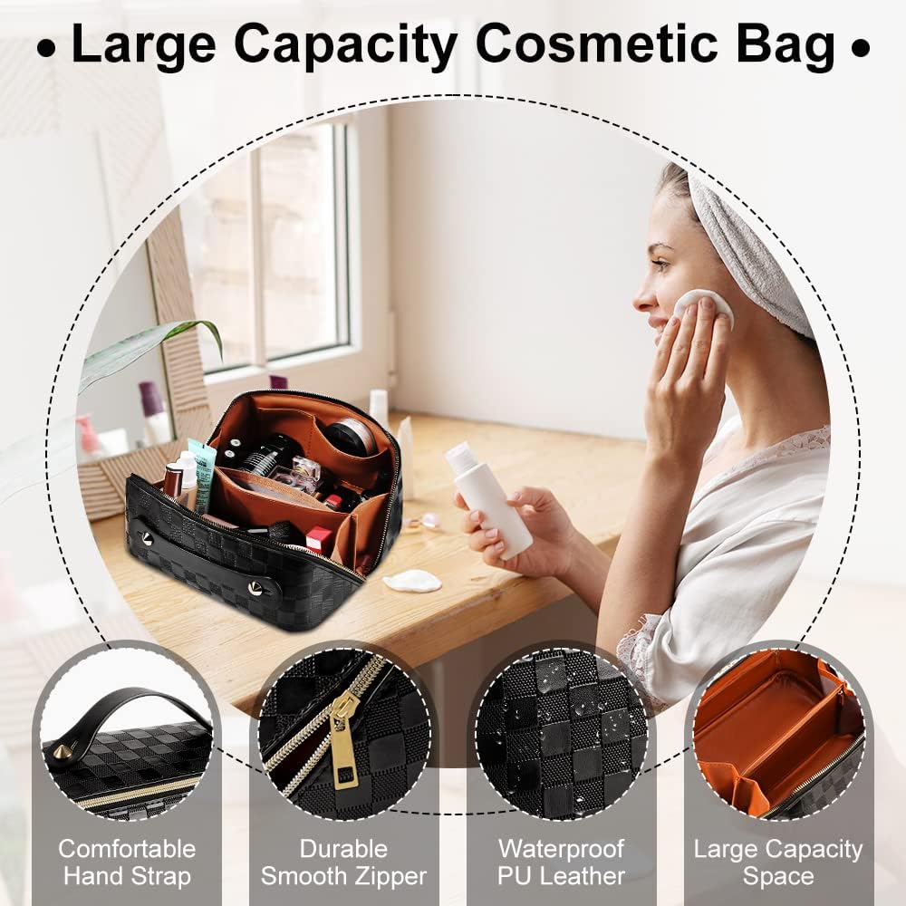 Belle Vault® Travel Makeup Bag - Black