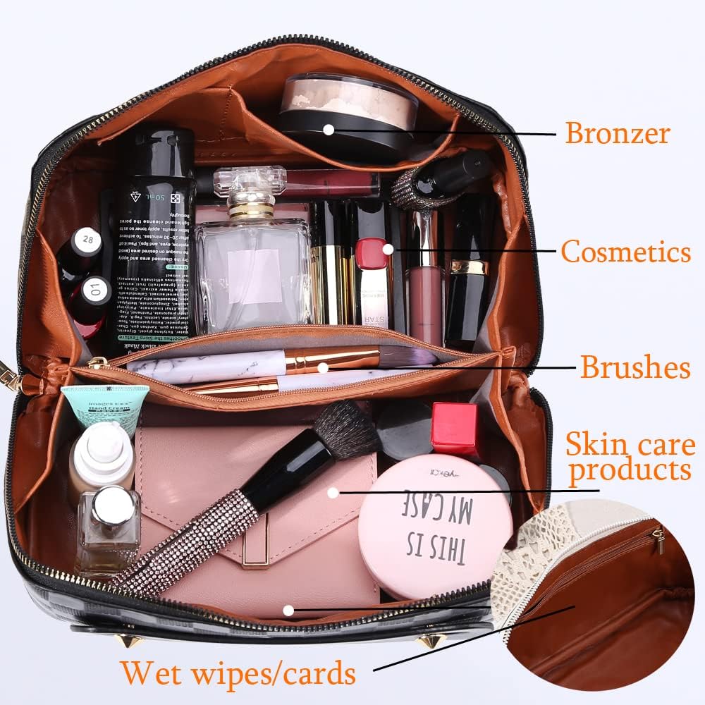 Belle Vault® Travel Makeup Bag - Black