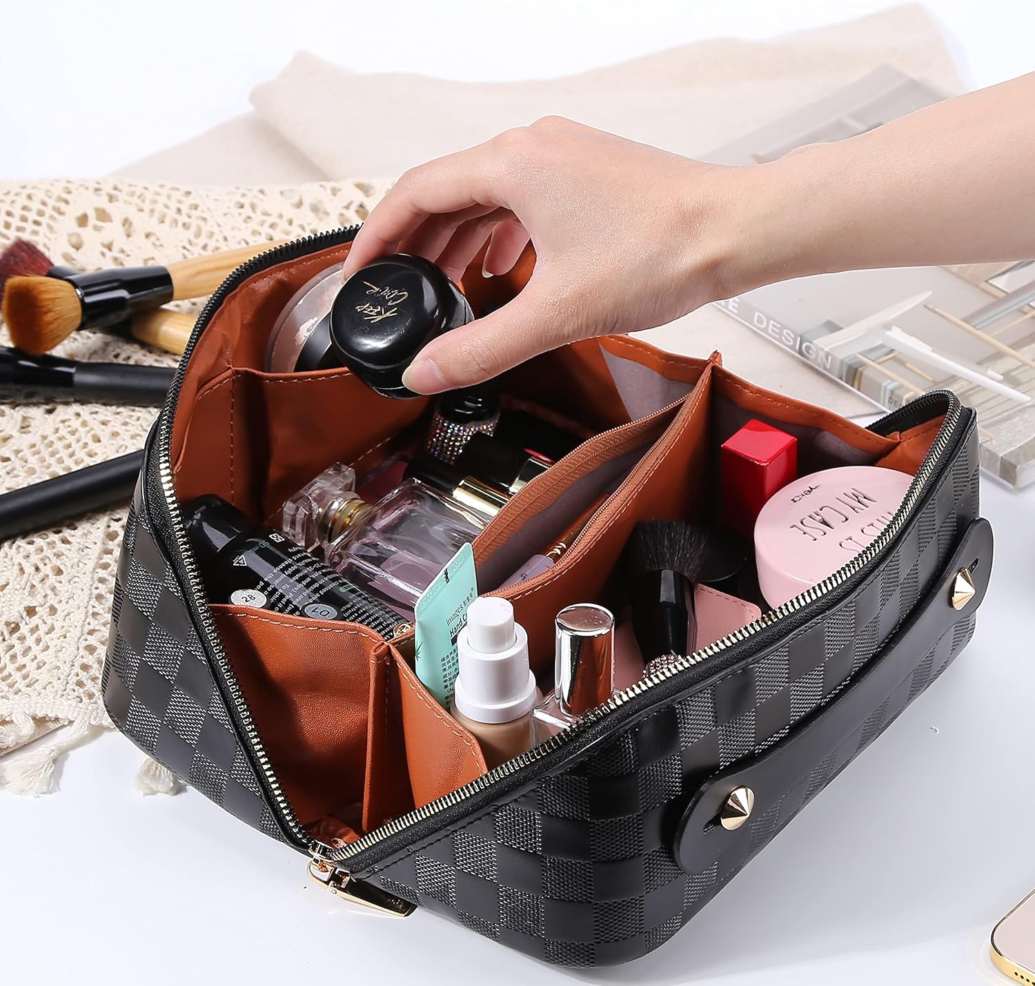Belle Vault® Travel Makeup Bag - Black